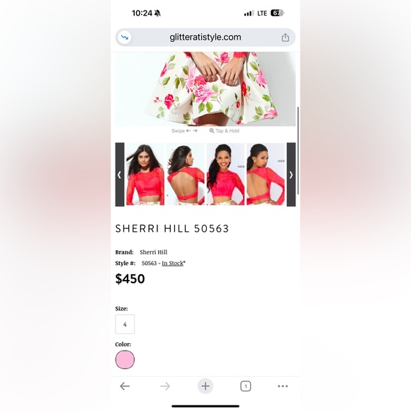 Sherri Hill White Floral Rose Print Fit & Flare Skirt 50563 Designer Size 0 EUC - Picture 16 of 16